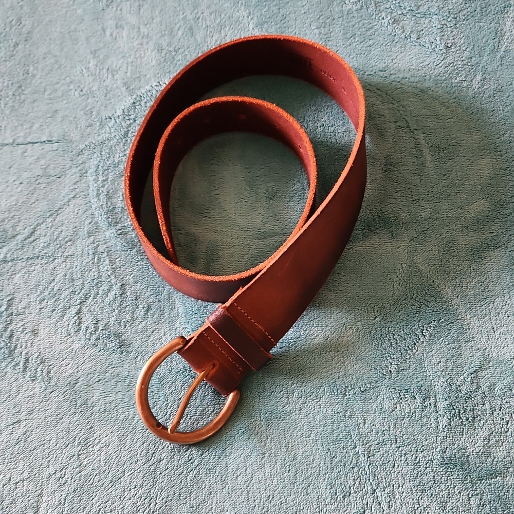 Distressed Brown Leather Womens Belt